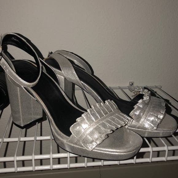 Silver Metallic Heels - Picture 1 of 3